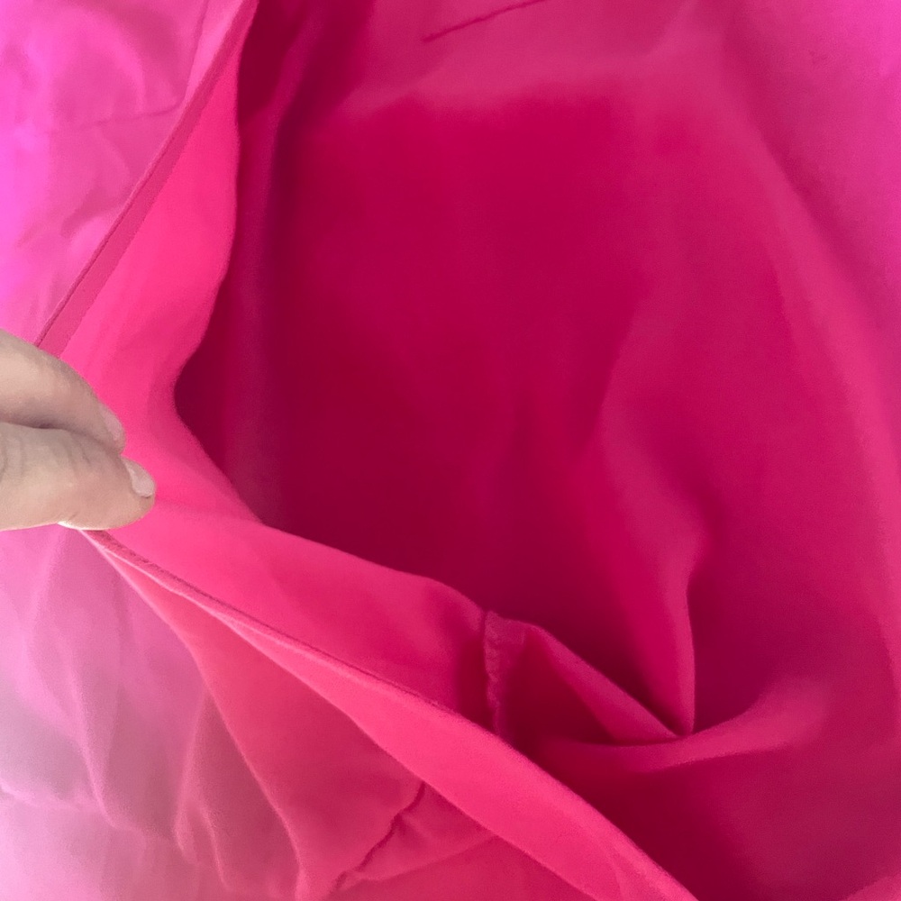 Maurices Hot Pink Sheer Crossover top! Size Large! Zipper chest pockets. Nursing - Picture 5 of 6
